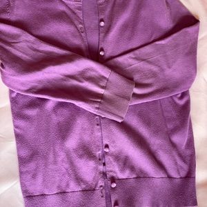 LOFT Petite Classic Lilac Purple Cardigan Sweater